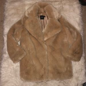 Faux Fur Coat Camel/Tan